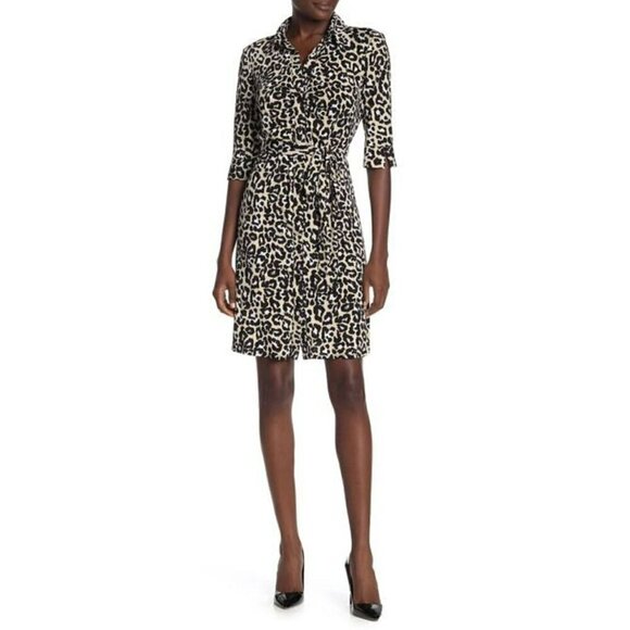 NWT LAUNDRY BY SHELLI SEGAL Leopard Print Mini Shirt Dress - Picture 8 of 9